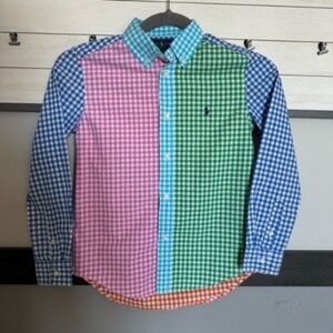 RALPH LAUREN boys long sleeve button down plaid size 7